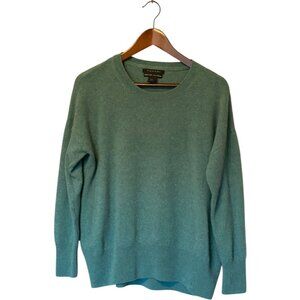 Tahari Green Cashmere Sweater Women's Size XL Long Sleeve Holes Crafts